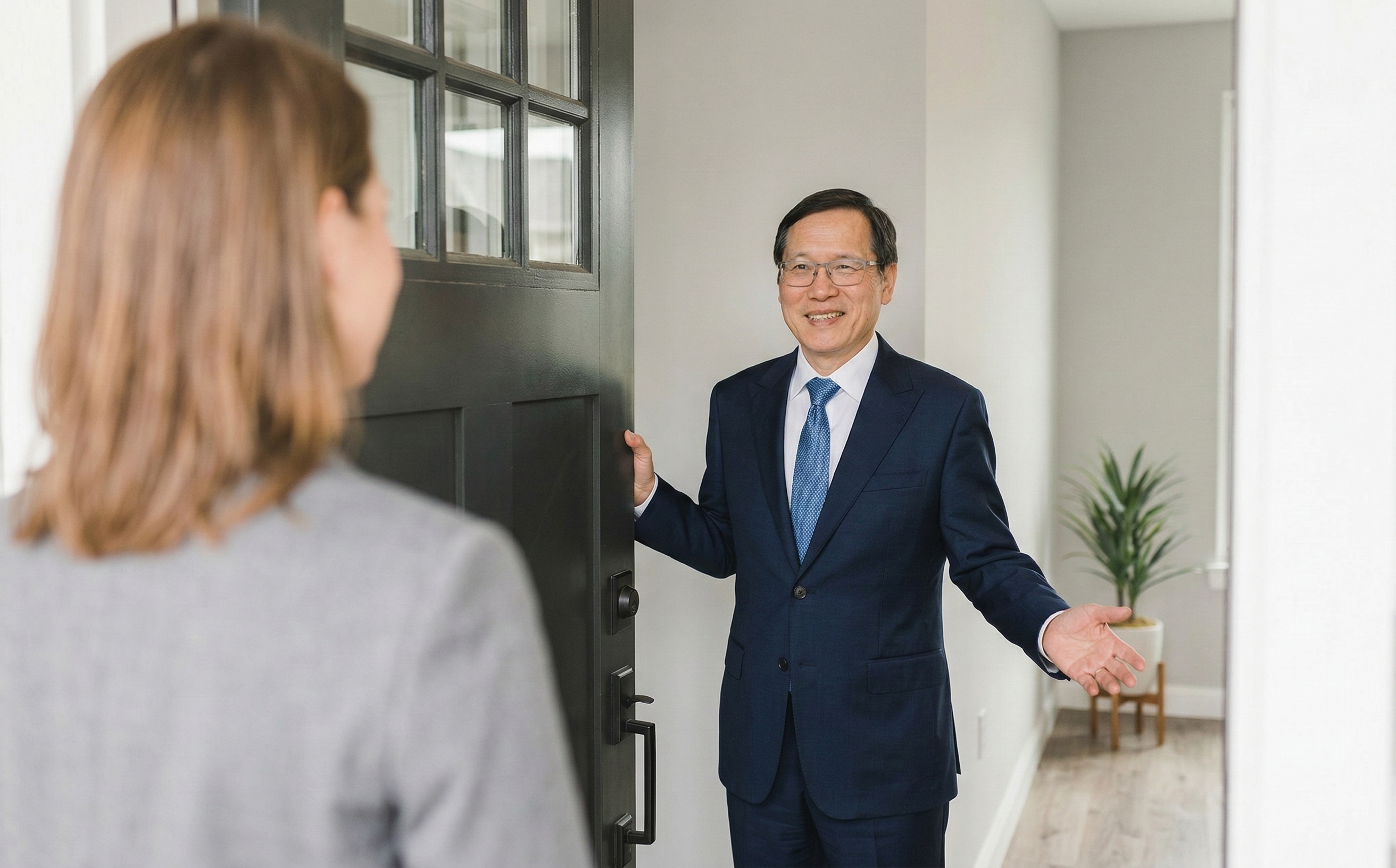 Jim welcoming a client